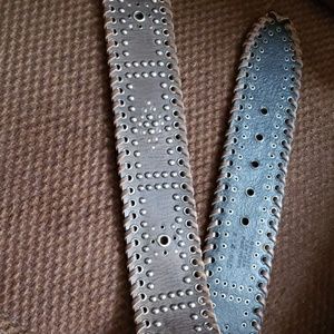 Calvin Klein Wide Studded Metallic Belt Large